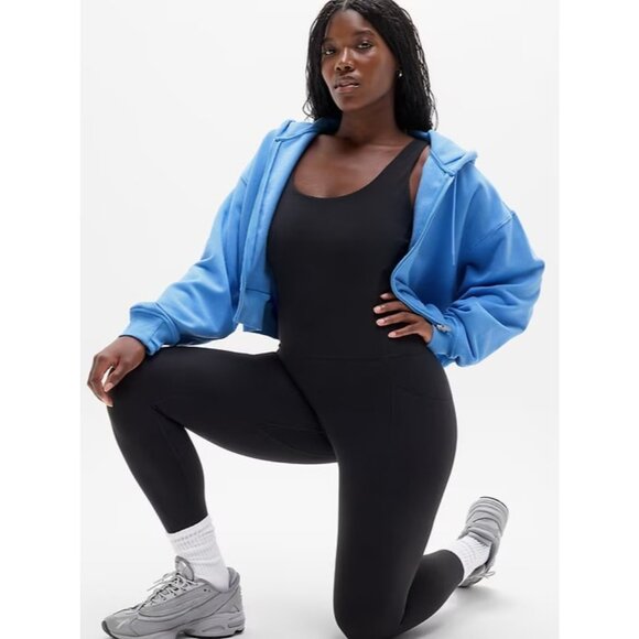 Athleta M Forever Fleece Ultra Crop Cornflower Blue Medium - Picture 5 of 7